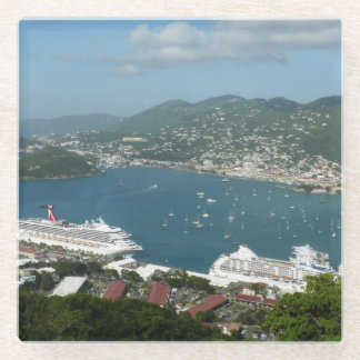 Harbor at St. Thomas US Virgin Islands Glass Coaster