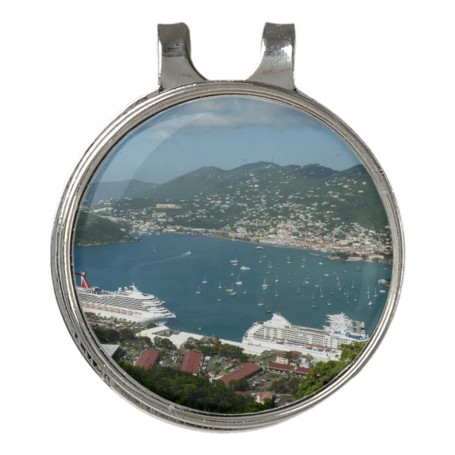 Harbor at St. Thomas US Virgin Islands Golf Hat Clip (Front)