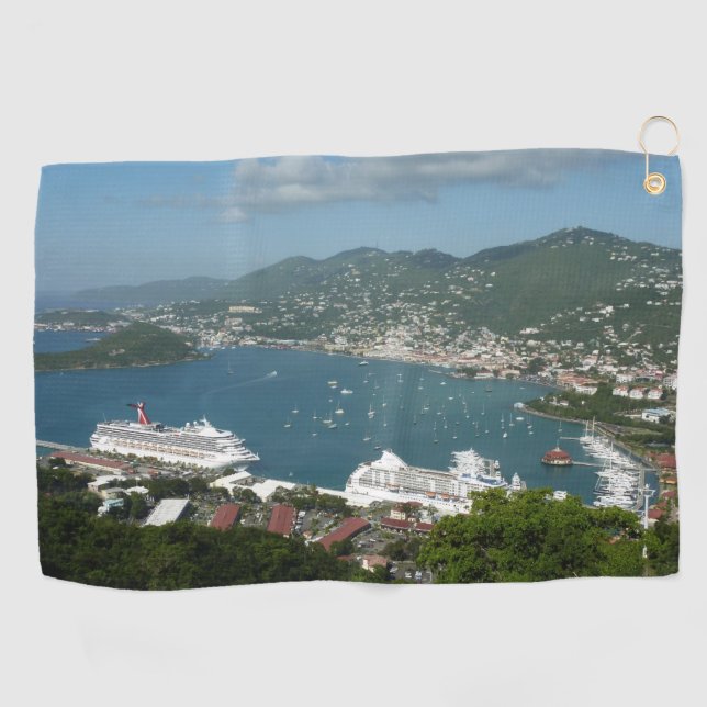 Harbor at St. Thomas US Virgin Islands Golf Towel (Horizontal)