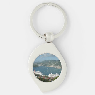 Harbor at St. Thomas US Virgin Islands Keychain