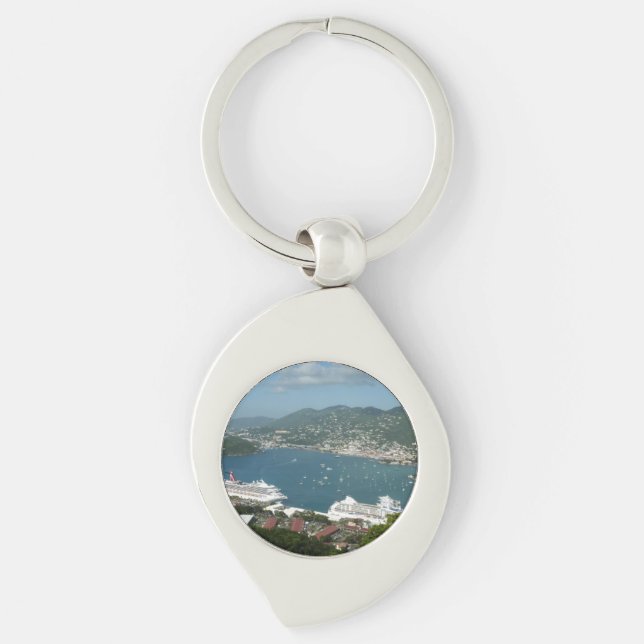 Harbor at St. Thomas US Virgin Islands Keychain (Front)