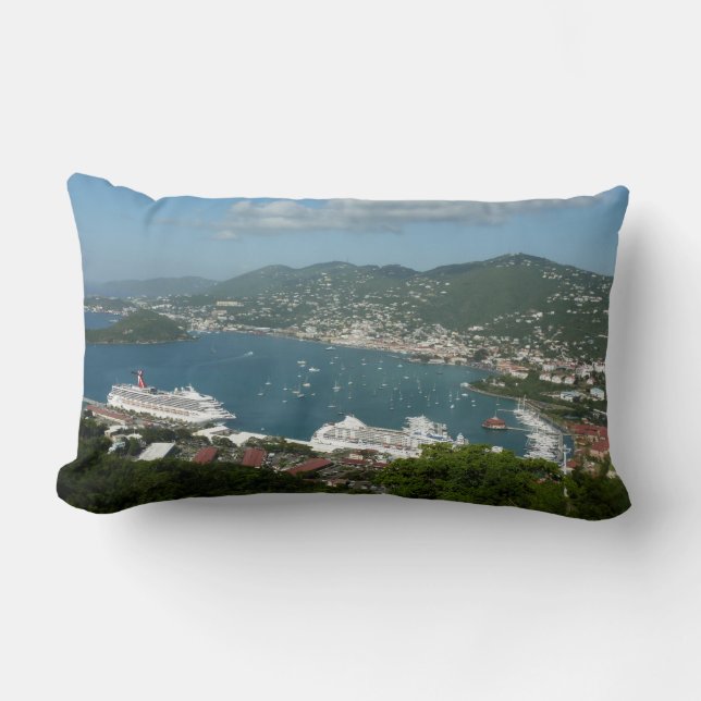 Harbor at St. Thomas US Virgin Islands Lumbar Pillow (Front)