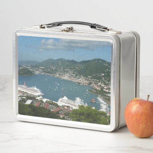 Harbor at St Thomas US Virgin Islands Metal Lunch Box