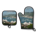 Harbor at St. Thomas US Virgin Islands Oven Mitt & Pot Holder Set