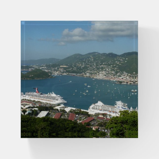 Harbor at St. Thomas US Virgin Islands Paperweight (Front)