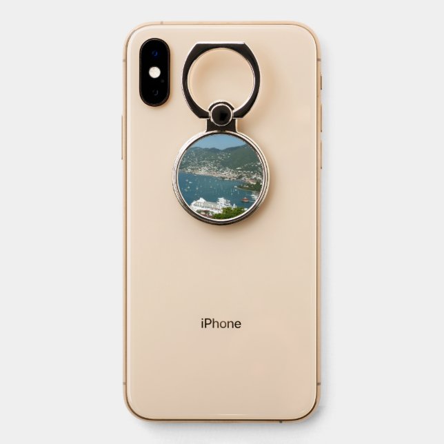 Harbor at St. Thomas US Virgin Islands Phone Ring Stand (On Phone)