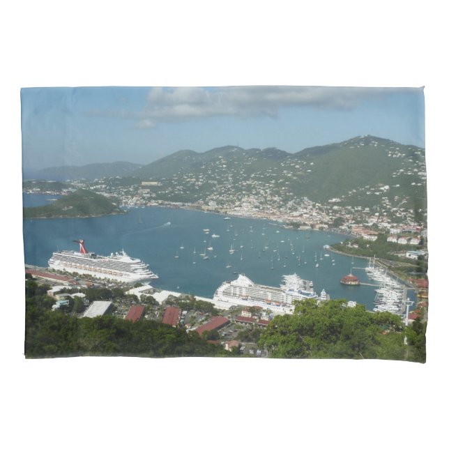 Harbor at St. Thomas US Virgin Islands Pillow Case (Front)