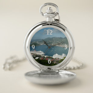 Harbor at St. Thomas US Virgin Islands Pocket Watch