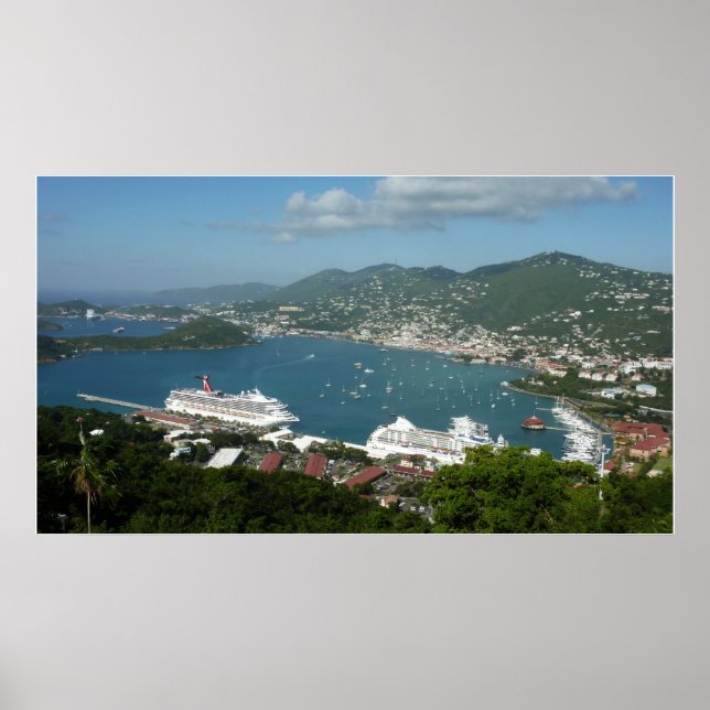 Harbor at St. Thomas US Virgin Islands Poster (Front)