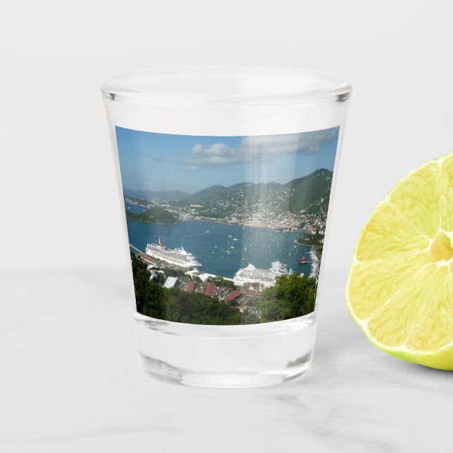 Harbor at St. Thomas US Virgin Islands Shot Glass (Front)