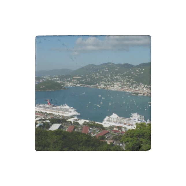 Harbor at St. Thomas US Virgin Islands Stone Magnet (Front)