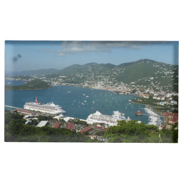 Harbor at St. Thomas US Virgin Islands Table Card Holder (Front)