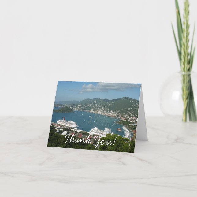 Harbor at St. Thomas US Virgin Islands Thank You Card (Front)
