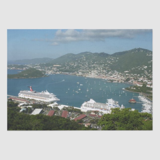Harbor at St. Thomas US Virgin Islands Tissue Paper (Front)