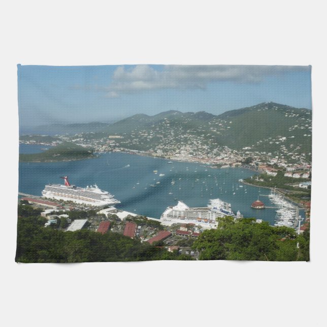 Harbor at St. Thomas US Virgin Islands Towel (Horizontal)