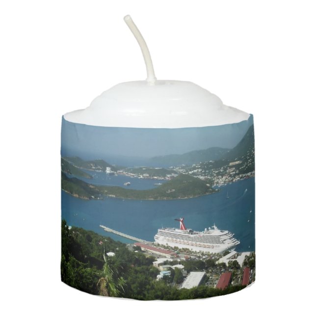 Harbor at St. Thomas US Virgin Islands Votive Candle (Front)
