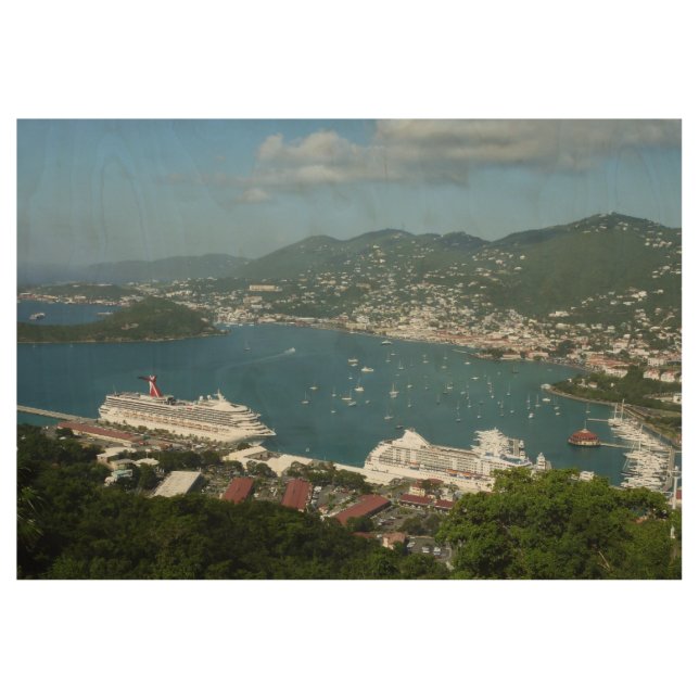 Harbor at St. Thomas US Virgin Islands Wood Poster (Front)