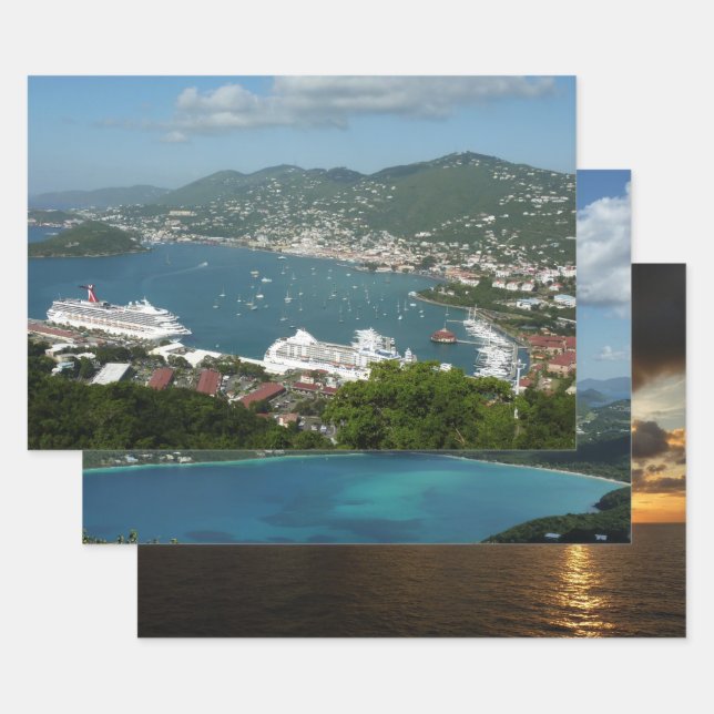 Harbor at St. Thomas US Virgin Islands Wrapping Paper Sheets (Set)