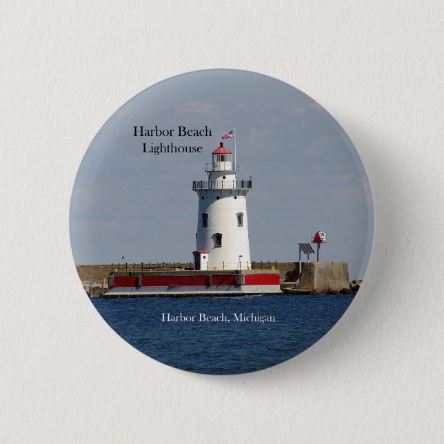 Harbor Beach Lighthouse button (Front)