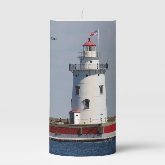 Harbor Beach Lighthouse candle (Front)