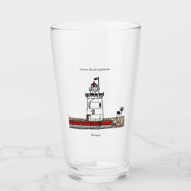 Harbor Beach Lighthouse glass (Front)