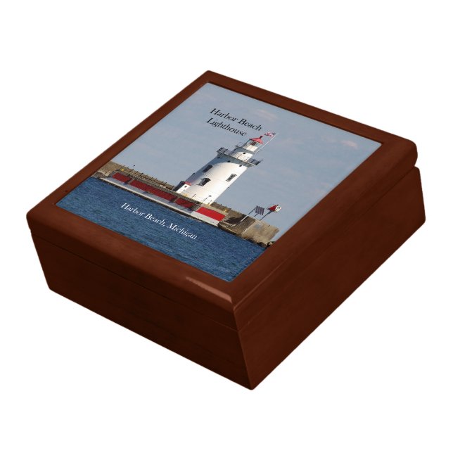 Harbor Beach Lighthouse keepsake box (Side)