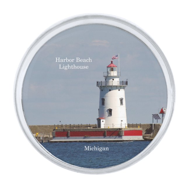 Harbor Beach Lighthouse lapel pin (Front)