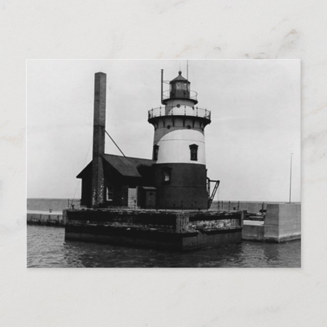 Harbor Beach Lighthouse Postcard (Front)