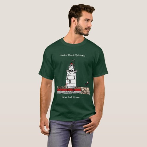Harbor Beach Lighthouse shirt dark