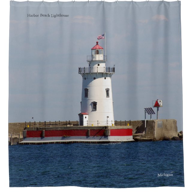 Harbor Beach Lighthouse shower curtain (Front)