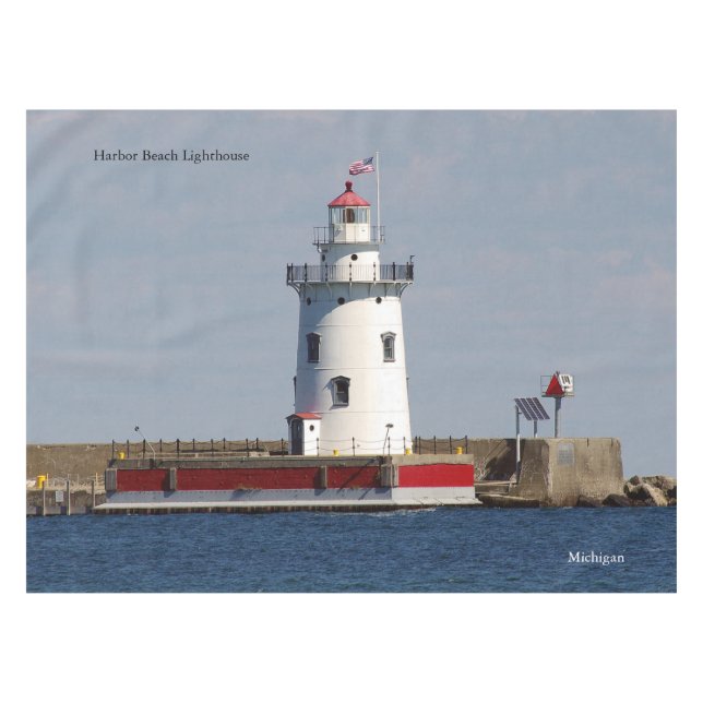 Harbor Beach Lighthouse table cloth (Front (Horizontal))