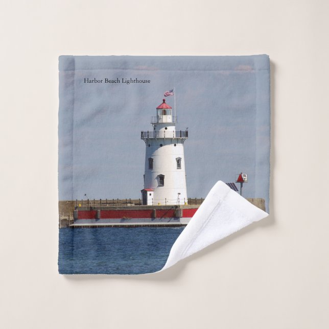 Harbor Beach Lighthouse towel set (Wash Cloth)
