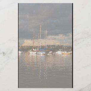Harbor Boats Scene Stationery