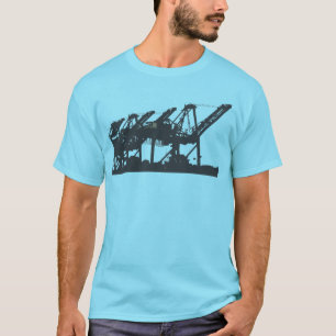 Harbor Cranes Turquoise T-Shirt