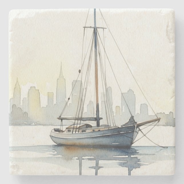 Harbor Dawn Stone Coaster (Front)