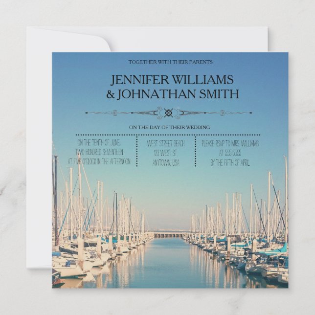Harbor Destination Wedding Invitations (Front)