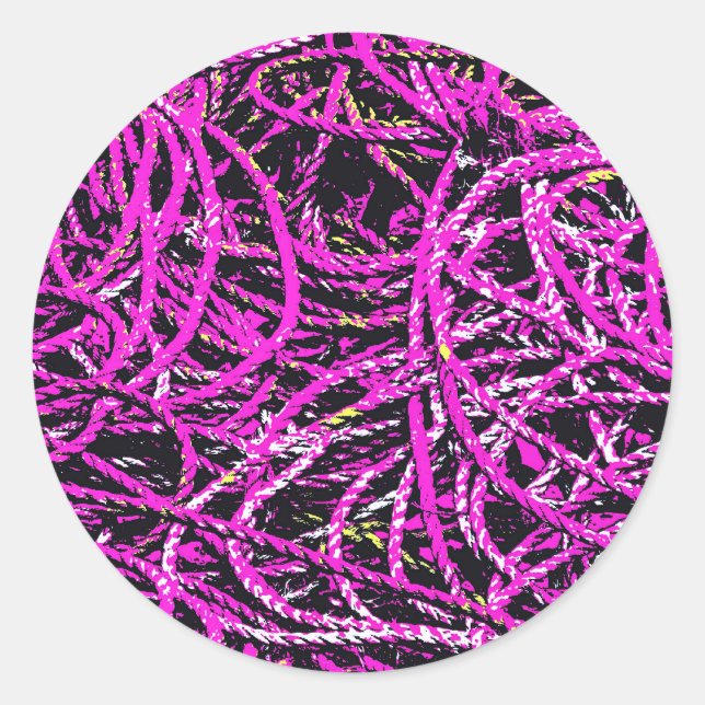 HARBOR FISHING ROPE CLASSIC ROUND STICKER (Front)