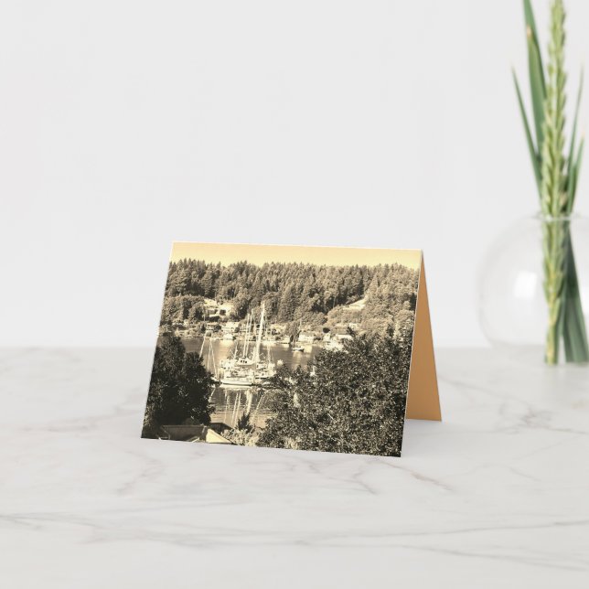 Harbor in Sepia  Card (Front)