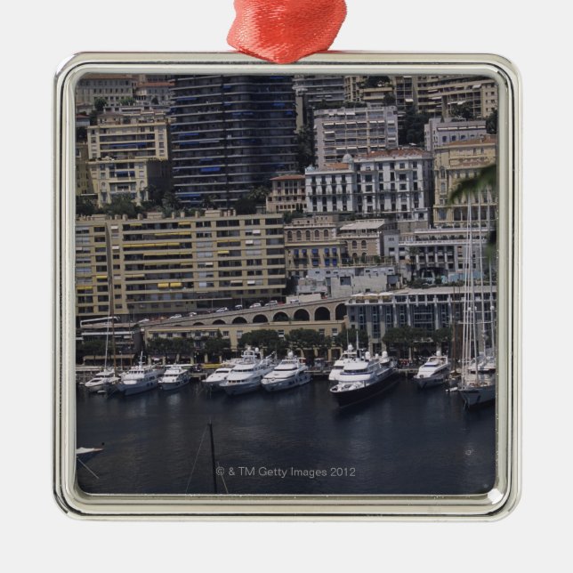 Harbor, Monte Carlo, French Riviera, Cote d' Metal Ornament (Front)