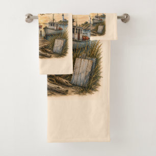 Harbor Morning Club Coastal Lighthouse Bath Towel Set