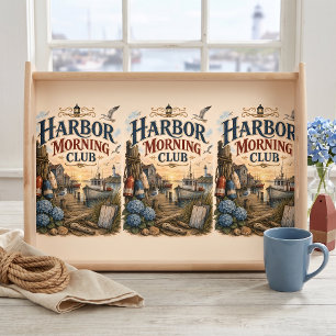 Harbor Morning Club Coastal Lighthouse Serving Tray