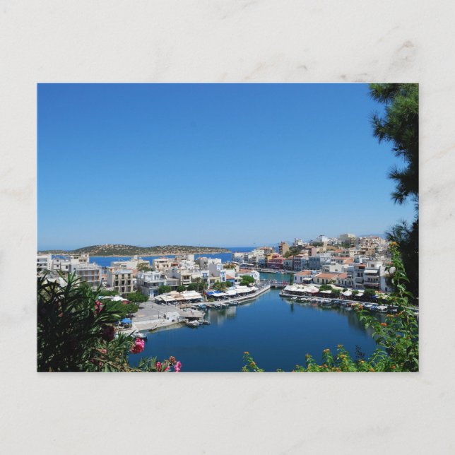 Harbor of Agios Nikolaos Postcard (Front)
