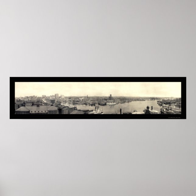 Harbor of Baltimore MD Photo 1905 Poster (Front)