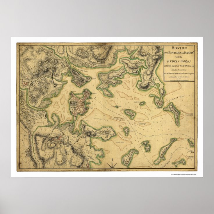 Harbor Of Boston Map 1775 Poster Zazzle   Harbor Of Boston Map 1775 Poster Rfc04497ff8ae4235b2365e8451540dbc Aibar 8byvr 736 