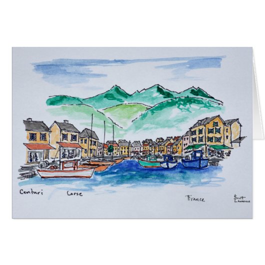 Harbor of Centuri | Corsica, France Cards (Front Horizontal)