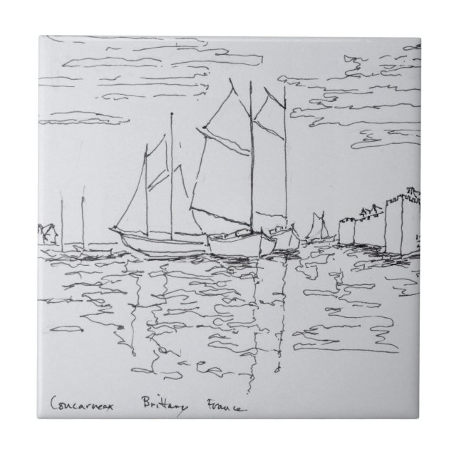 Harbor of Concarneau | Southern Brittany, France Tile (Front)