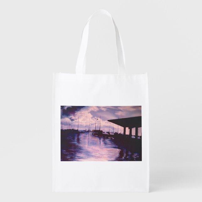 Harbor of Fort de France, Martinique Grocery Bag (Front)