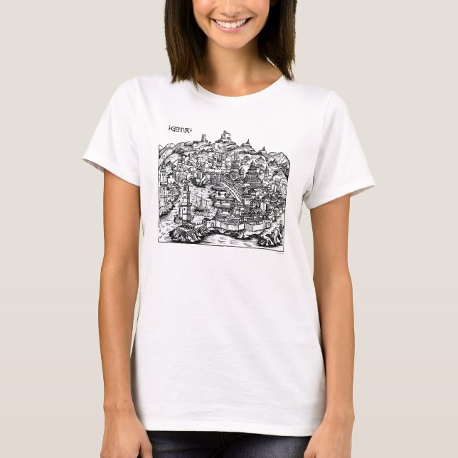 Harbor Of Genoa, 1493 T-Shirt (Front)