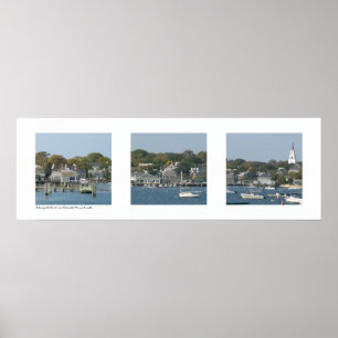 Harbor of Nantucket, Massachusetts Triptych Poster