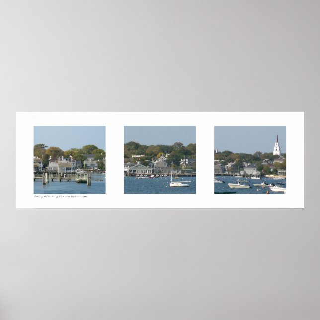 Harbor of Nantucket, Massachusetts Triptych Poster (Front)